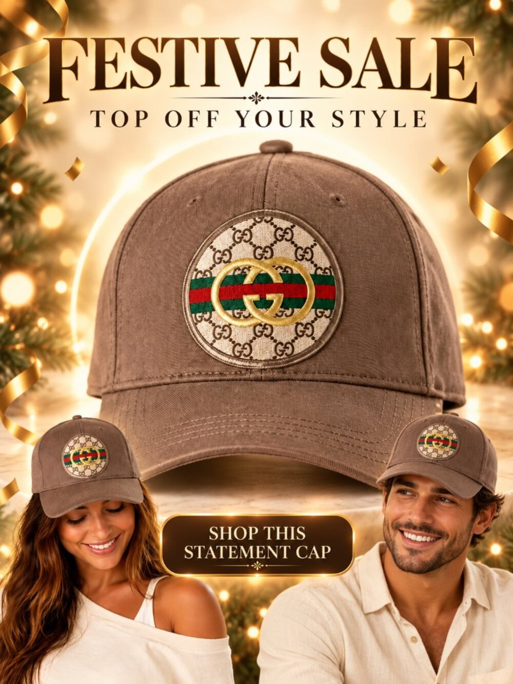 Brown Patch Baseball Cap